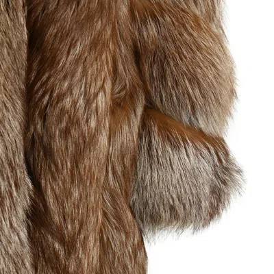 Wanan Touch Camilla Brown Jacket In Fox Fur