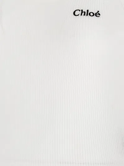 Chloé Cotton Tank Top In White