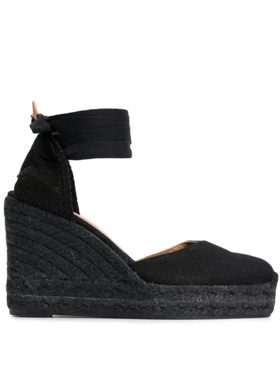 Castaã±er Carina C-8ed-001 Wedges In Black Canvas In Black
