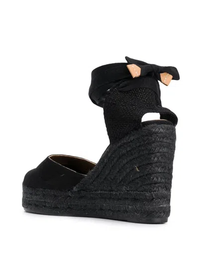 Castaã±er Carina C-8ed-001 Wedges In Black Canvas In Black