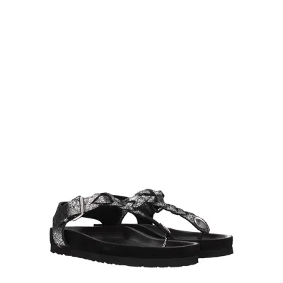 Isabel Marant Flip-flops Women Suede Black/silver