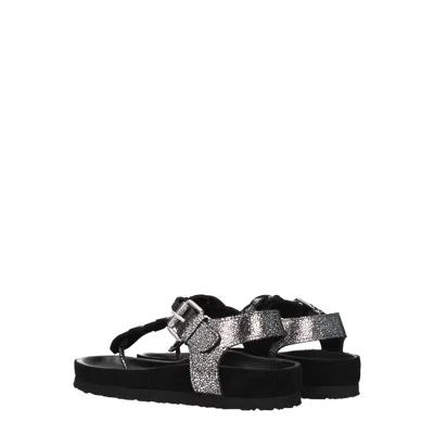 Isabel Marant Flip-flops Women Suede Black/silver