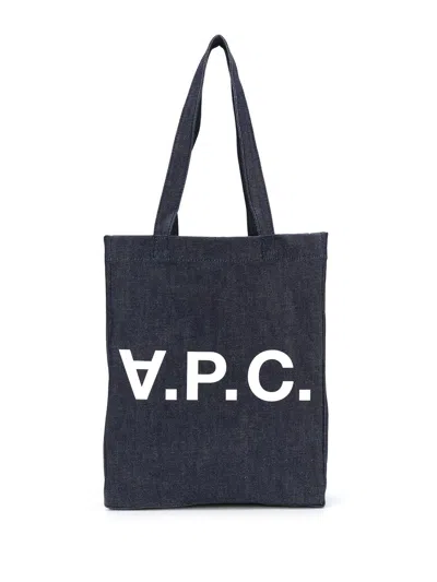 Apc A.p.c. Laure Denim Tote Bag In Blue