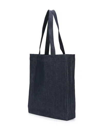 Apc A.p.c. Laure Denim Tote Bag In Blue