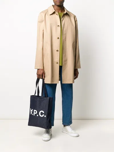 Apc A.p.c. Laure Denim Tote Bag In Blue