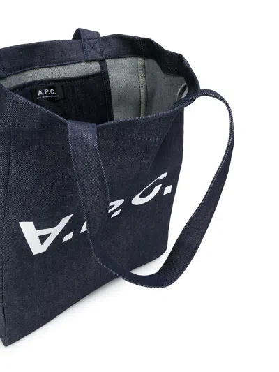 Apc A.p.c. Laure Denim Tote Bag In Blue