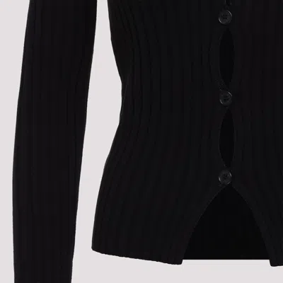 Acne Studios Ribbed Cotton Cardigan In Black