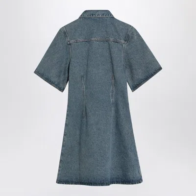 Ami Alexandre Mattiussi Mini Dress Ami De Coeur In Denim In Blue