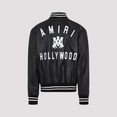 Shop Amiri Hollywood Leather Bomber Men In Black