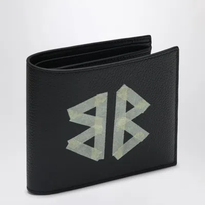 Balenciaga Cash Black Wallet In Grained Leather In Black