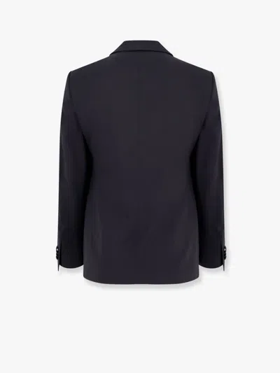 Giorgio Armani Virgin Wool Smoking With Satin Profiles In Blue