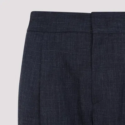 Giorgio Armani Tailored Blue Trousers With Luxurious Fabric Blend In Blue