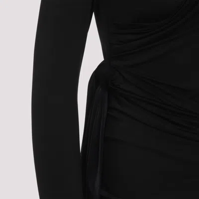 Diesel Draped V-neck Wrap-on Top In Black