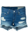 Rag & Bone Distressed Denim Shorts In Blue