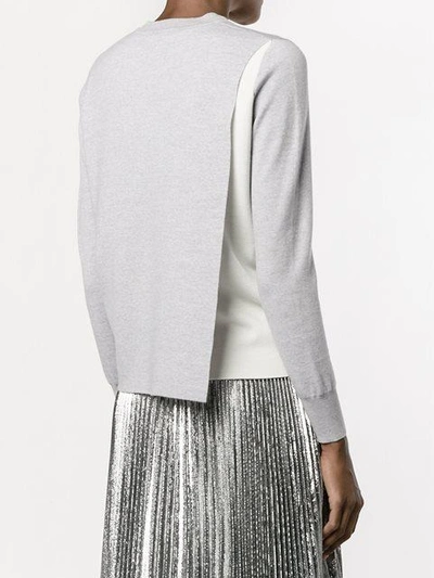 Shop Adam Lippes Lightweight Knit Sweater In Grey