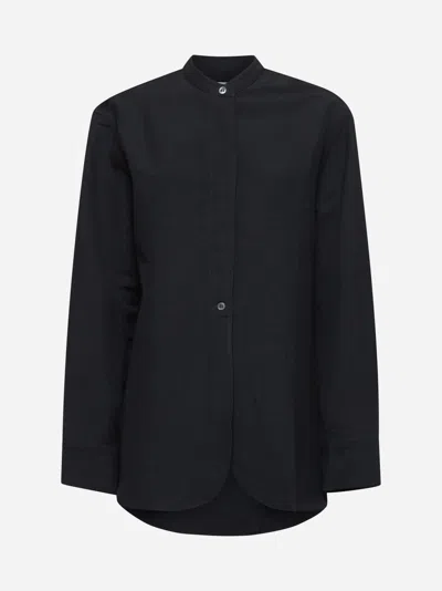 Studio Nicholson Blue Linen And Wool Shirt