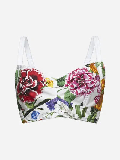Dolce & Gabbana Corset Bralette Top With Print