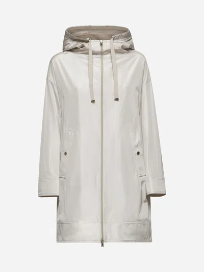 Herno Women Beige New Techno Taffeta Hooded Parka