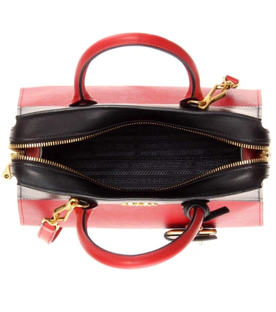 Shop Prada Esplanade Leather Crossbody Bag In Fuoco+eero