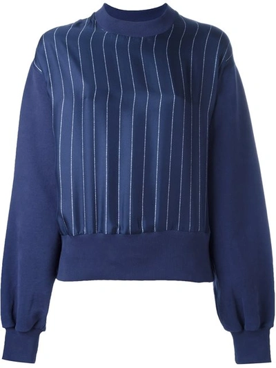 Each X Other Striped Sweatshirt In Dark Blue
