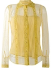 RED VALENTINO embroidered semi-sheer shirt,DRYCLEANONLY