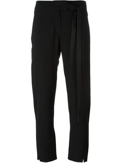 Ann Demeulemeester Cropped Trousers In Black