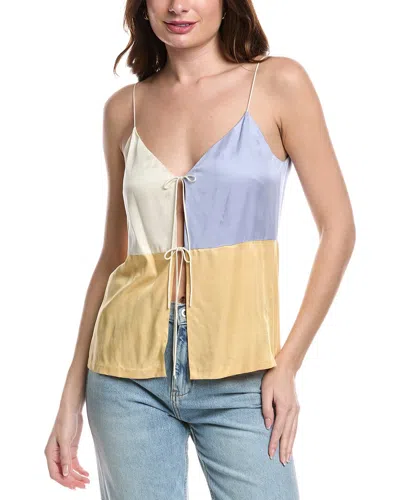Rebecca Taylor Colorblocked Twill Camisole In Purple