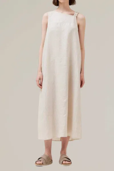 Grade & Gather Linen Sleeveless Dress In Greige In Grey