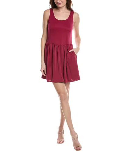 Rebecca Taylor Ruched Skirt Tank Mini Dress In Pink