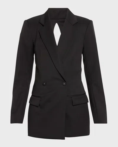 Brandon Maxwell The Riley Blazer Jacket With Split Back In Black