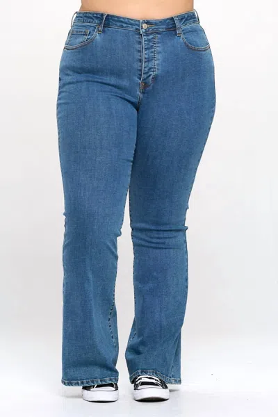 I & M Jeans Curvy High Rise Bootcut Jeans In Light Blue In Blue