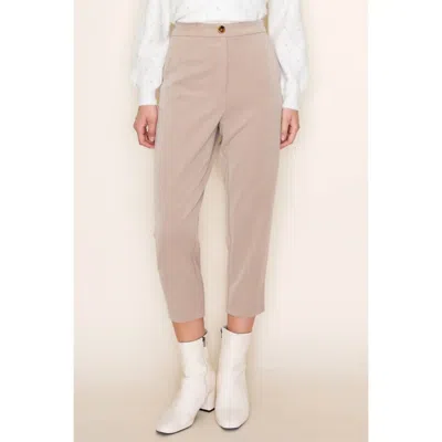 Staccato Waist Band Button And Zipper Closer Pants In Taupe In Grey