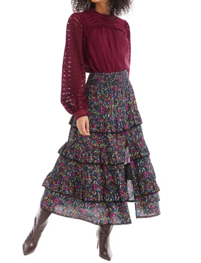 Allison New York Savannah Midi Skirt In Ditsy Floral In Multi