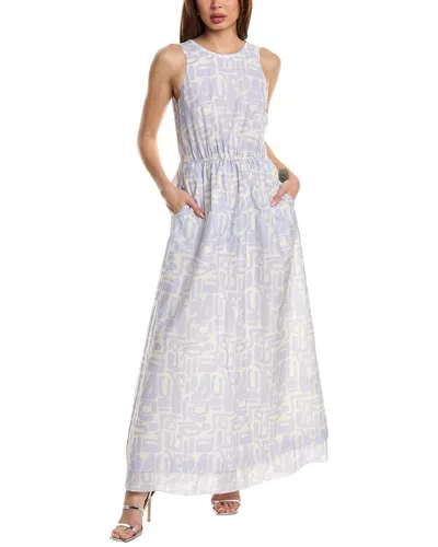 Emporio Armani Silk-blend Maxi Dress In Purple