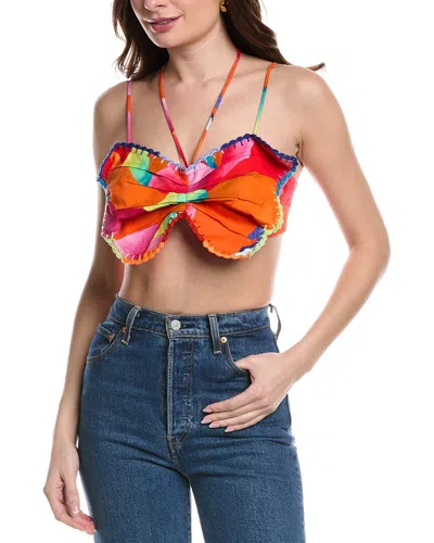FARM RIO FARM RIO BANDEAU LINEN-BLEND TOP 