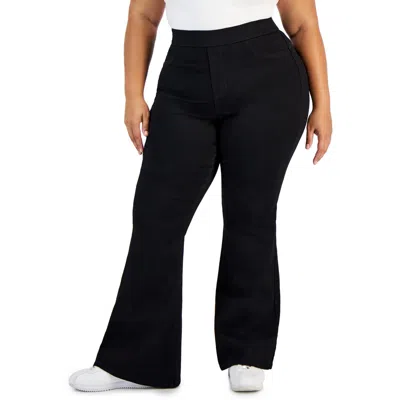 Celebrity Pink Plus Poppy Womens Solid Denim Flared Pants In Multi