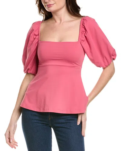 Susana Monaco Puff Sleeve Top In Pink