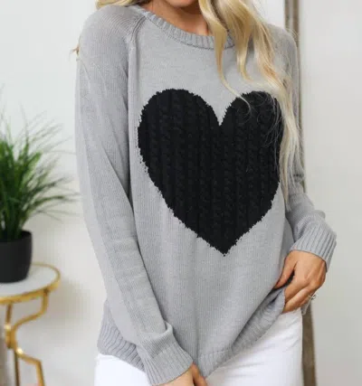 Yemak Luxe Love Sweater In Grey/black In Multi