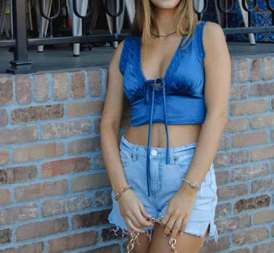 Bailey Rose Keeping Secrets Tank In Midnight Blue In Blue