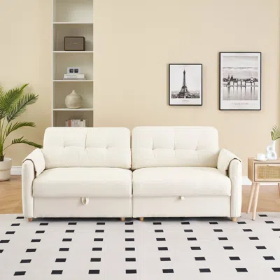 Streamdale Furniture Streamdale Teddy Cotton Linen Sofa Fabric, Metal Leg Sofa