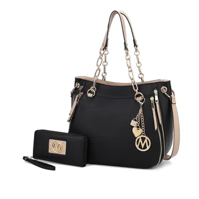 Mkf Collection By Mia K Lina Women's Shoulder Bag & Wallet Set By Mia K In Beige