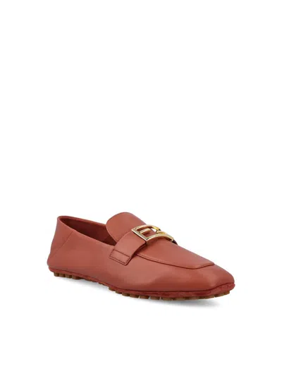 Fendi Baguette Driving Shoes In Brown