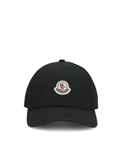 Moncler Logo Baseball Cap In Black