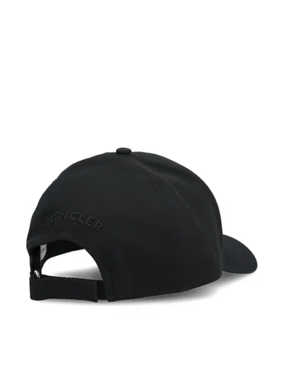 Moncler Logo Baseball Cap In Black