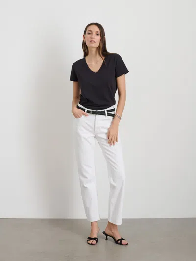 Alex Mill Jane Mid Rise Straight Jean In Shiro White Wash