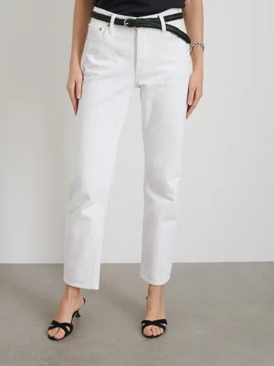 Alex Mill Jane Mid Rise Straight Jean In Shiro White Wash