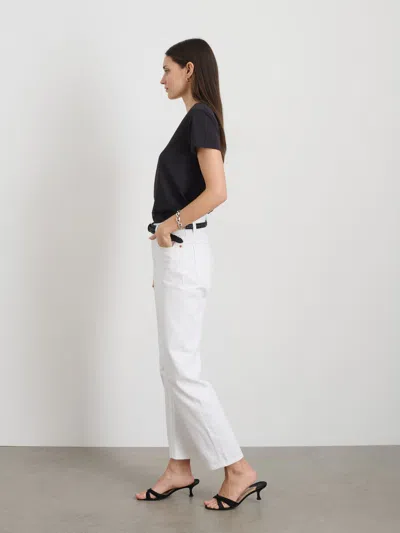 Alex Mill Jane Mid Rise Straight Jean In Shiro White Wash