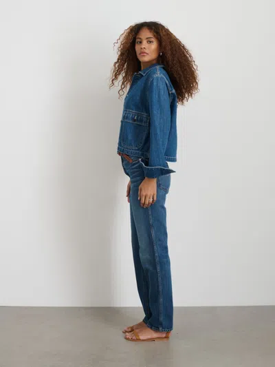 Alex Mill Cropped Jacket In Crosshatch Denim Sapporo Wash In Sapporo Wash