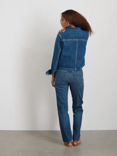 Alex Mill Cropped Jacket In Crosshatch Denim Sapporo Wash In Sapporo Wash