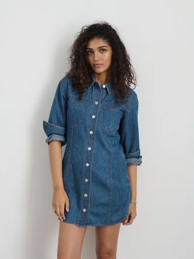 Alex Mill Marissa Shirtdress In Light Weight Denim In Daikanyama Wash